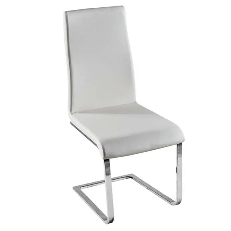 Couleur blanche assise et dossier en métal tube jambe en chrome dinant la chaise