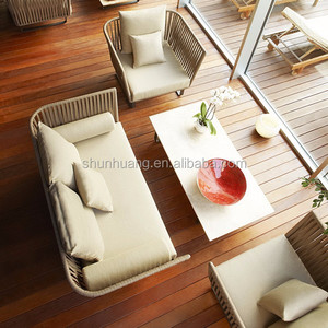 Muebles de bambú para exteriores, sofá de mimbre para jardín, juegos de sofás de esquina de ratán - Product Image 6