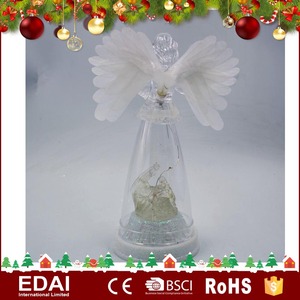 High quality led light Christmas ornament acrylic Angel with optical fiber wing - Product Image 4