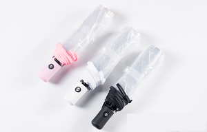 Phụ Nữ Hàn Quốc Phong Cách Điều Khiển Bằng Tay <span class=keywords><strong>3</strong></span>-Fold Rõ Ràng Nhựa Xử Lý Ô Thời Trang Gấp Thiết Kế Cho Cửa Hàng Sử Dụng - Product Image 4