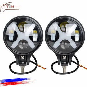 Feux de voiture avec X Angle Eyes Round 6 "60W voiture LED brouillard de conduite DRL lampe 12V 24V