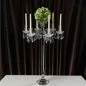 Hermoso <span class=keywords><strong>de</strong></span> pie decoración <span class=keywords><strong>de</strong></span> <span class=keywords><strong>la</strong></span> boda alto <span class=keywords><strong>candelabro</strong></span> <span class=keywords><strong>de</strong></span> cristal - Product Image 4