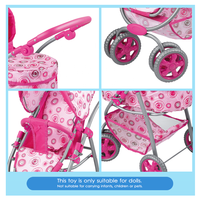 Ensemble de poussette pour poupée bébé Fei Li Toys 3 en 1 avec nacelle et guidon réglable pour poupée bébé fille avec porte-bébé