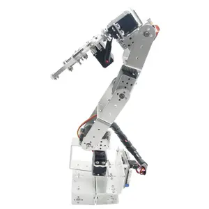 Kit de montaje de garra de abrazadera de brazo de Robot de aluminio 6 DOF, brazo robótico mecánico para Arduino-plata