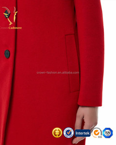 Donne Rosso Lungo Inverno Cappotto di Cachemire Delle Signore - Product Image 4