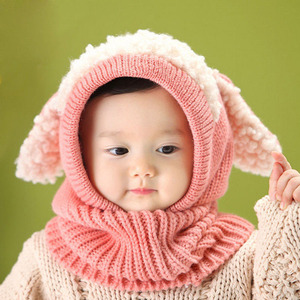 Diskon Besar 2019 Topi dan Syal Bayi Musim Dingin Penutup Telinga Rajut Anjing 5 Warna Mode Penghangat Leher Kartun - Product Image 2