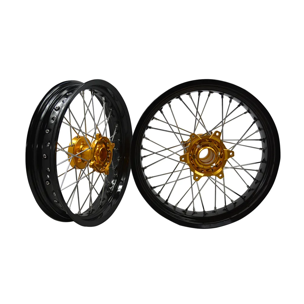 17inch RMZ 250 450 aluminum alloy anodized supermotard wheels sets for Suzuki