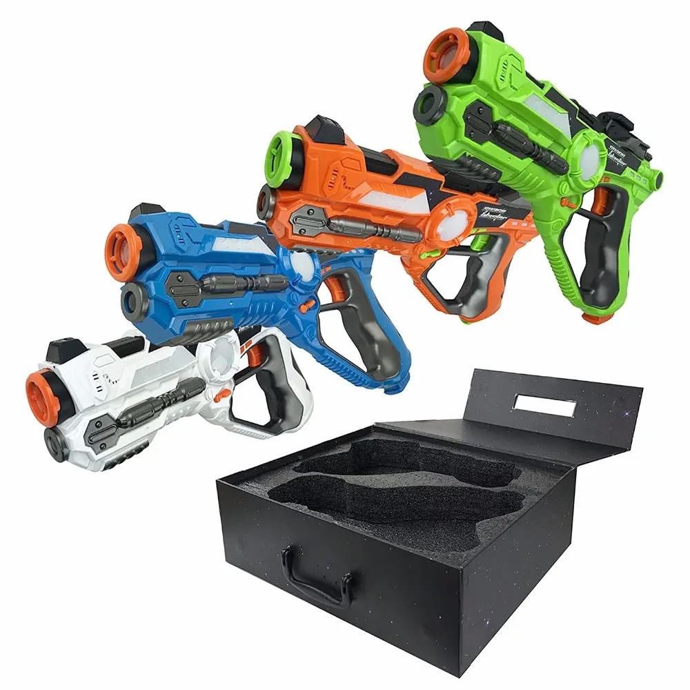 Dwi dowellin conjunto de arma de jogo a laser, jogo de arma de etiqueta a laser para crianças
