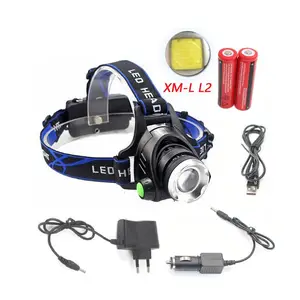 LED Headlamp Aluminum XM-L L2 / T6 Zoom Led Headlight Head Flashlight Adjustable Head Lamp 18650 Battery Front Light
