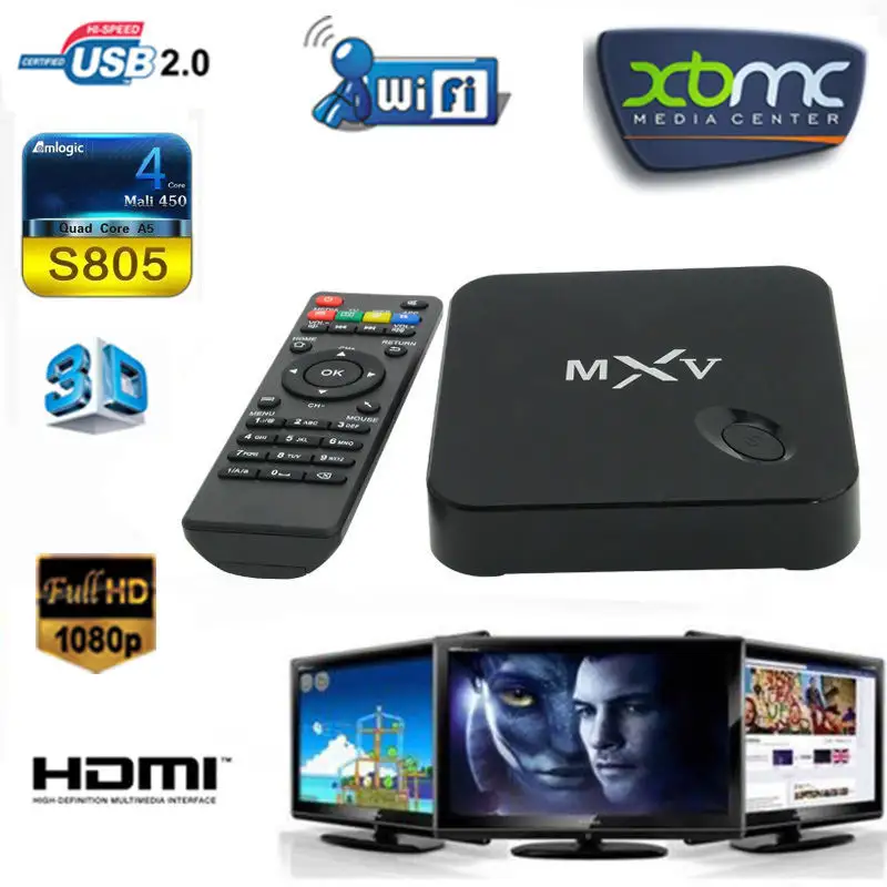 MXV Quad Core 4 K HD Video porno de Internet árabe IPTV Google Android caja de Tv inteligente de Streaming en directo de los medios jugador