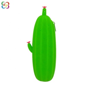 Sac à crayons en silicone avec impression personnalisée en gros Pochette à cosmétiques pour enfants au design de <span class=keywords><strong>cactus</strong></span> - Product Image 1
