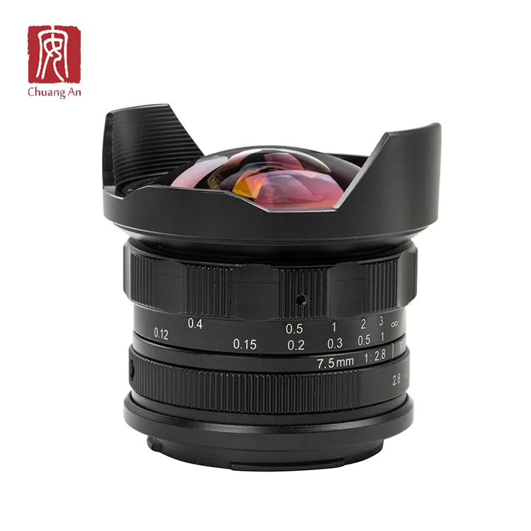 Mirrorless डिजिटल कैमरा 7.5mm F2.8 APS-C MFT 180 डिग्री fisheye fisheye dslr लेंस के लिए सभी Mirrorless कैमरा