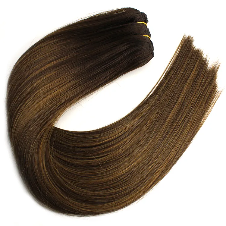 Factory Supplier Double Drawn Russian Remy Balayage Hair Weft