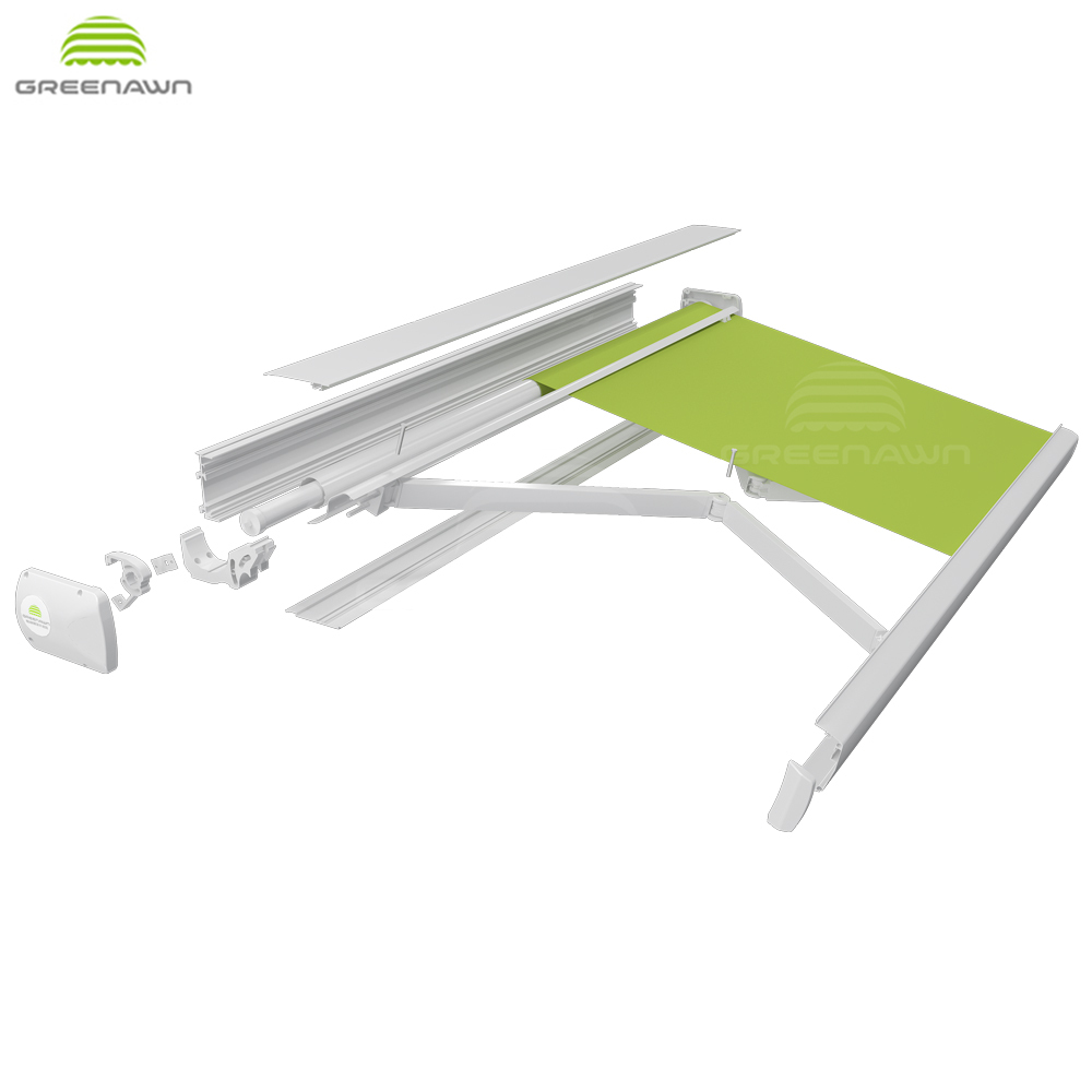 Balcon Électrique Rétractable Cassette Pleine étanche Auvent pour balcon parasol