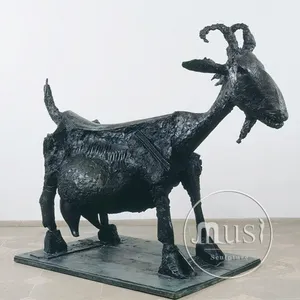 야외 예술 장식 유명한 디자인 블랙 라이프 사이즈 청동 피카소 염소 조각
