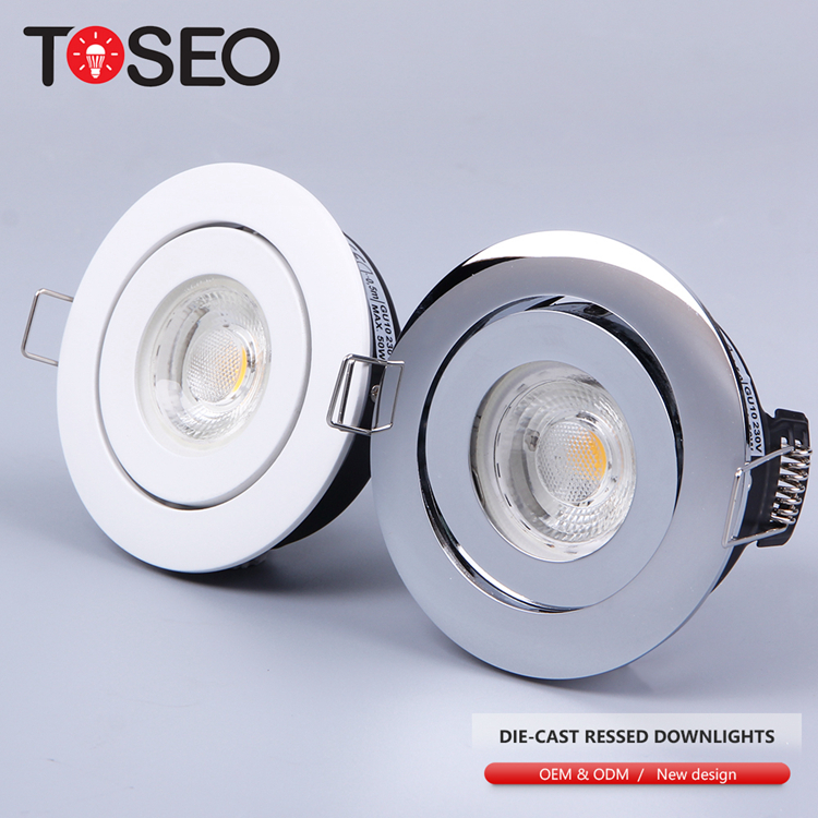 Custom Die Casting Alu Recessed Downlight Fixtures GU10 5w For Showroom