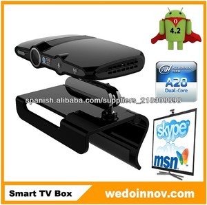 Originario receptor de la TV cámara micrófon para Skype androide 4.2 allwinner A20 dual core 1GB DDR3 decodificador tv digital - Product Image 3