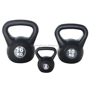 Vücut geliştirme gücü eğitimi siyah özel Logo spor plastik Kettlebell