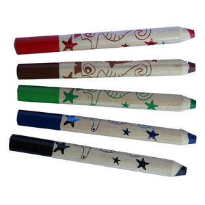 Non toxique jumbo crayons en bois avec feuille <span class=keywords><strong>de</strong></span> transfert à chaud <span class=keywords><strong>de</strong></span> conception d'impression pour bureau et école enfants jumbo-boisé- <span class=keywords><strong>cire</strong></span>-crayons - Product Image 1