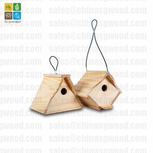 Ahşap kuş evi kafes delikli doğal renk bahçe dekoratif - Product Image 2