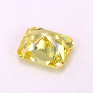 Circonia cúbica de corte radiante, piedras sueltas de <span class=keywords><strong>zirconia</strong></span> cúbica, color amarillo canario, grado 5A, pulido a mano - Product Image 4