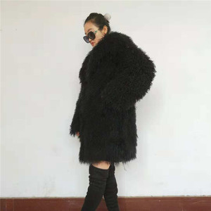 ALICEFUR del Commercio All'ingrosso di modo reale Mongolo Tibetano agnello <span class=keywords><strong>cappotto</strong></span> di pelliccia per le donne inverno - Product Image 3