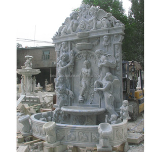 Bella Intagliato Hunan Bianco Acqua Fontain Con Pietra di Marmo Statua Sculture - Product Image 4