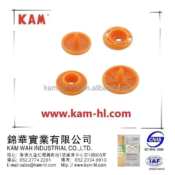 Buttons Plastic KAM T-5 Glossy Plastic Snap Button