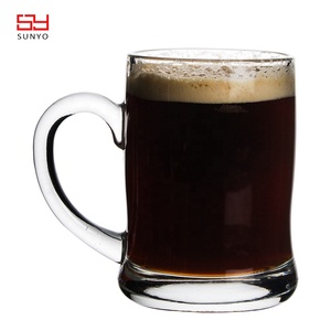 Verres en verre français, mug à bière de 1 litre, mug à bière Dimple avec poignées - Product Image 4
