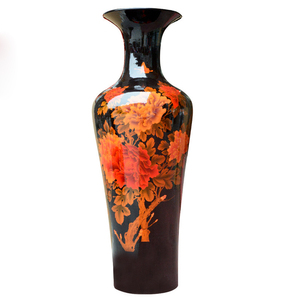 Handmade Black Flower Design Glazed Ceramic <strong>Unique</strong> Tall Floor Large <strong>Vase</strong> - Product Image 6