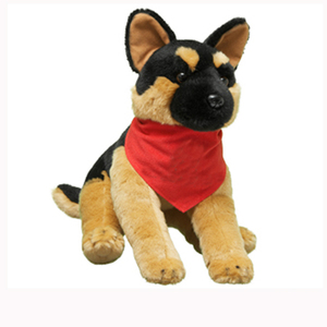 Juguete de perro pastor alemán de peluche realista personalizado de 25cm con babero rojo - Product Image 2