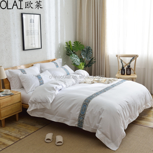 Chinois usine <span class=keywords><strong>Moins</strong></span> <span class=keywords><strong>Cher</strong></span> Textile de Maison Ensembles de Literie, 63 "* 95" Dubaï hôtel ensemble de literie draps, 400 t couette - Product Image 4