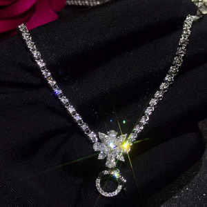 Commercio all'ingrosso di lusso 2.9ct <span class=keywords><strong>collana</strong></span> di diamanti naturali <span class=keywords><strong>con</strong></span> oro 18k preziosi gioielli reali per il matrimonio delle donne - Product Image 3