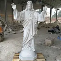 Statuettes en marbre de jésus, statue religieuse, catholique, taille de vie, accessoire religieux