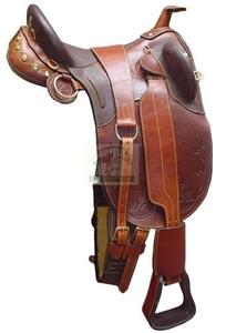 Cuir teint par tambour de selle de Stock australien le plus vendu avec klaxon en cuir de harnais de montage complet pour l'équitation - Product Image 2