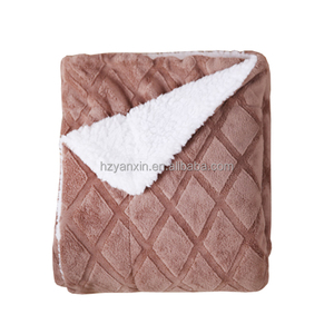 Siêu Mềm <span class=keywords><strong>100</strong></span>% <span class=keywords><strong>Polyester</strong></span> Chải San Hô Lông Cừu Chăn Sherpa Chăn - Product Image 3