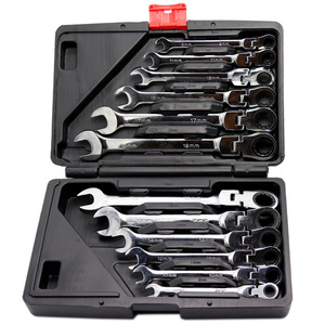 12pcs Set Car Repair Tools 8-19mm Flexible Head Combination <strong>Ratchet</strong> Wrench Torque <strong>Spanner</strong> Double Offset <strong>Ratchet</strong> Ring Wrench Kit - Product Image 1