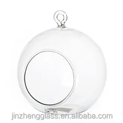 hanging glass globe candle holder orb