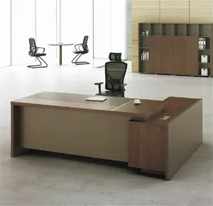 יו"ר עבודת שולחן סיטונאי מחיר יוקרה עץ משרד deskluxury שולחן במשרד מודרני זכוכית למעלה משרד שולחן עיצוב