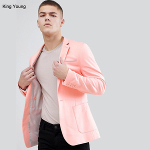 KY 도매 사무실 사업 노치 라펠 버튼 폐쇄 기능성 포켓 슈퍼 스키니 핏 캐주얼 남성 블레이저 남성 재킷 - Product Image 2