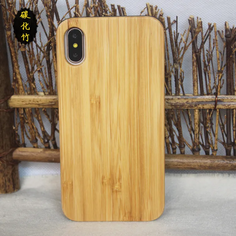 Casing Ponsel TPU Ponsel, Casing Keras Ponsel Bahan Kayu Mewah Ramah Lingkungan, Casing Ponsel TPU Bahan Bambu untuk iPhone X Harga Murah