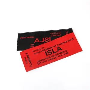 Accessoires pour vêtements Usine de tissage machine personnalisée Marque Logo Broadloom Damask Etiquettes tissées découpées à chaud Etiquettes pour vêtements Bonnet - Product Image 1