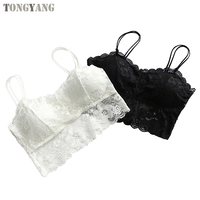 TONGYANG Rompi Dada Seksi untuk Wanita, Tank Top Berbantalan, Pakaian Dalam Kebugaran Renda Crop Top