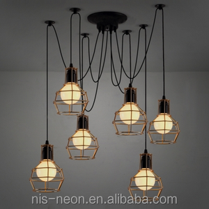 5 Luz E27 Tubo De Cobre Luz de Techo Industrial Steampunk <span class=keywords><strong>Vintage</strong></span> Colgante NS-125332 - Product Image 6