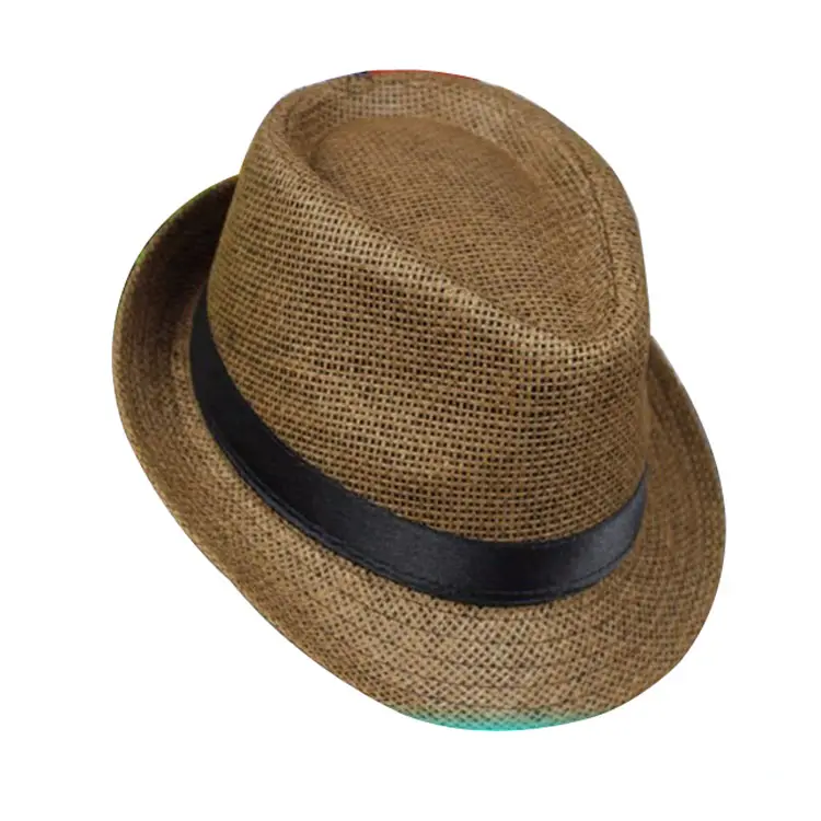 Made in china good quality custom Ribbon band straw paper fedora hat