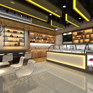 Arredamento per Bancone Bar Centro Commerciale <span class=keywords><strong>Design</strong></span> 3D Interno Caffetteria - Product Image 1