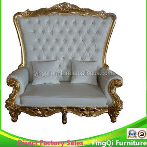 Decoración de Escenario de Boda con Adornos Dorados, Sofá de Respaldo Alto para Novios, Sillas para Baby Shower - Product Image 3