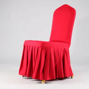 Destek örnekleri düğün yemek odası etek şekli sandalye örtüsü kapak/elastik beyaz spandex sandalye kılıfı