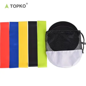 Fitness Bands Resistance TOPKO High Quality 5pcs Pack Home Gym Resistance Band Private Label Fitness TPE/Latex Stretch Resistance Bands Set
