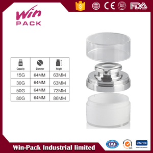 Mince <span class=keywords><strong>grand</strong></span> tube transparent ovale airless pot avec couvercle - Product Image 2
